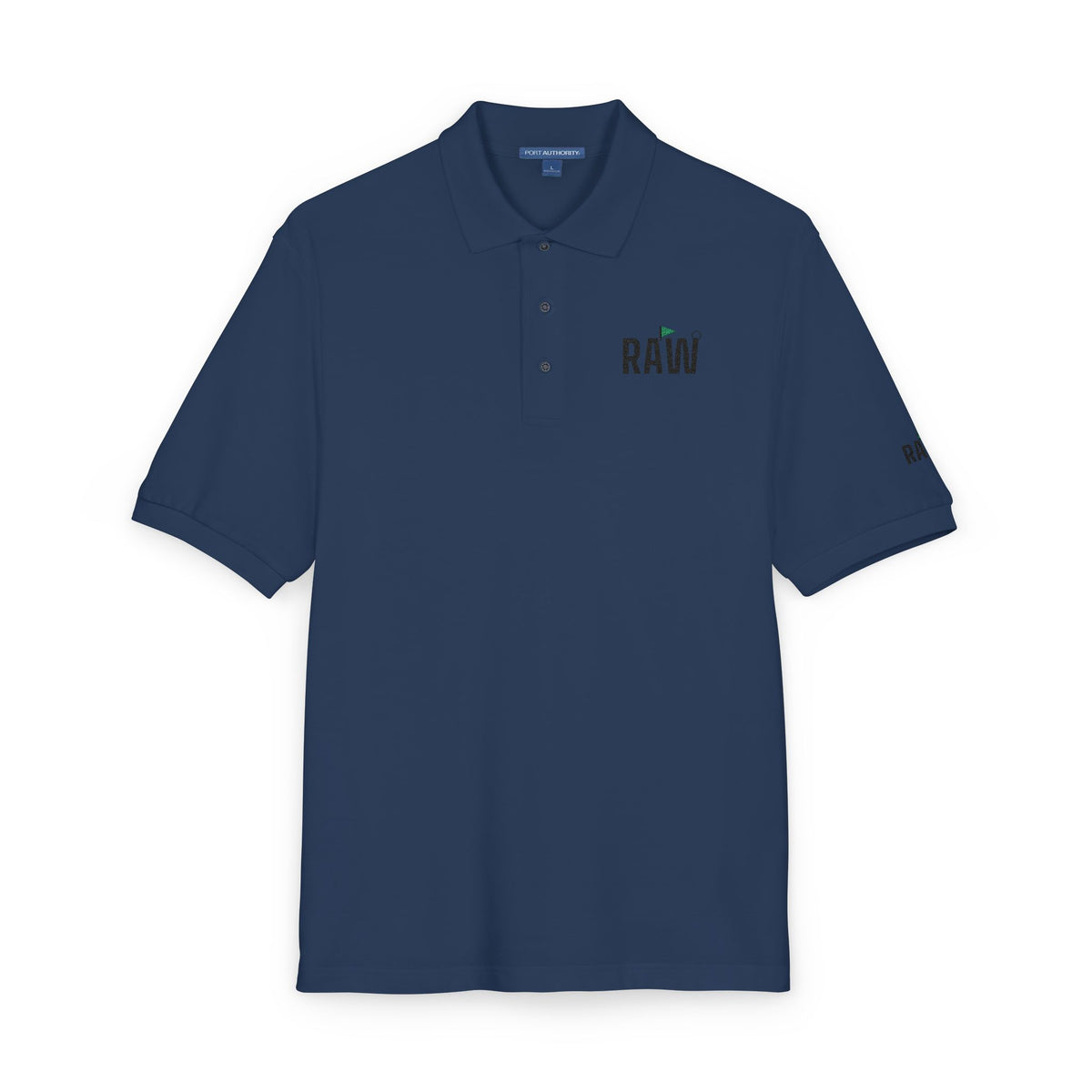 RAW Embroidered Wordmark — Performance Polo
