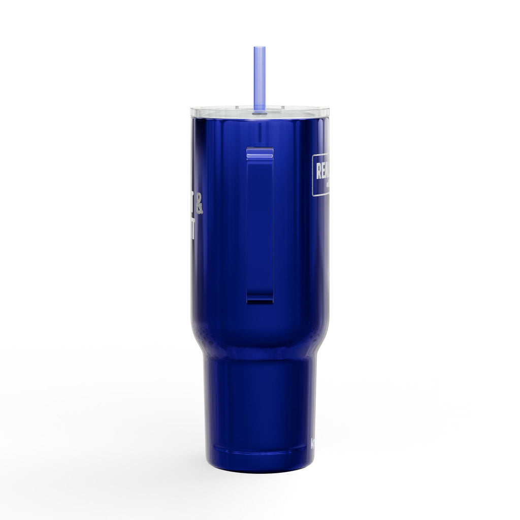 40oz Engraved Golf Tumbler - Mint Travel Mug with Straw & Lid (Real Is Raw)