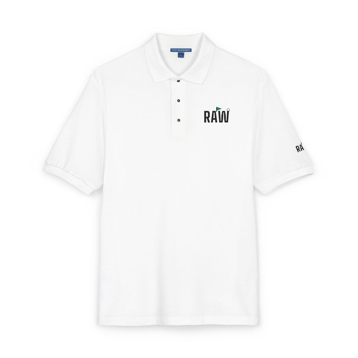 RAW Embroidered Wordmark — Performance Polo