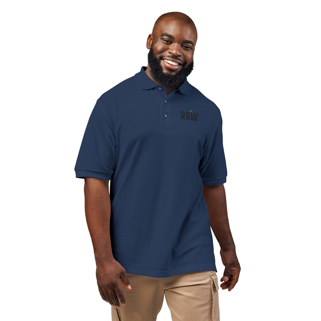 RAW Embroidered Wordmark — Performance Polo