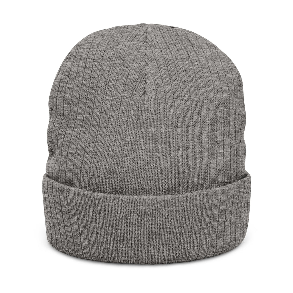 Embroidered 'Play Raw Be Real' Ribbed Knit Beanie