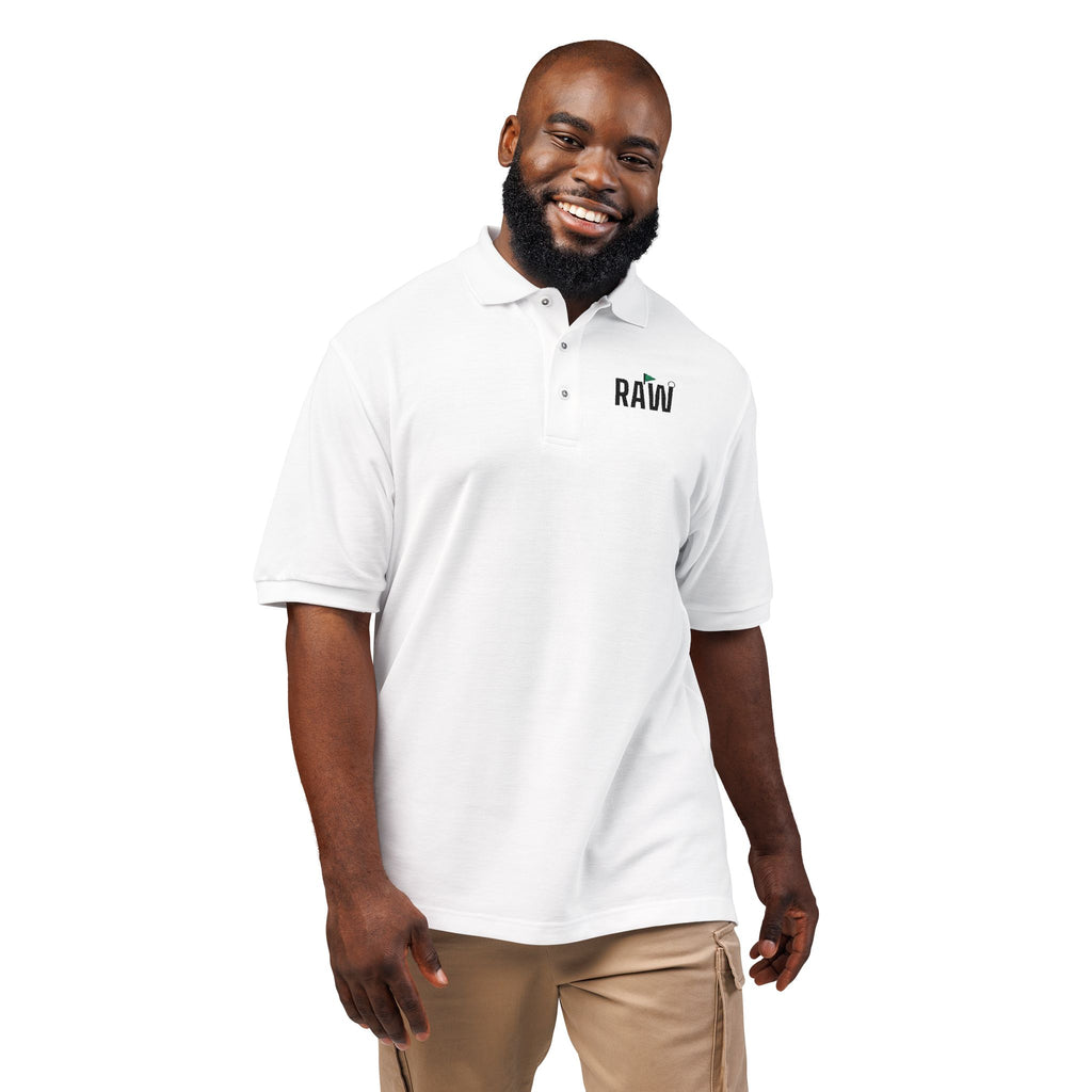 RAW Embroidered Wordmark — Performance Polo