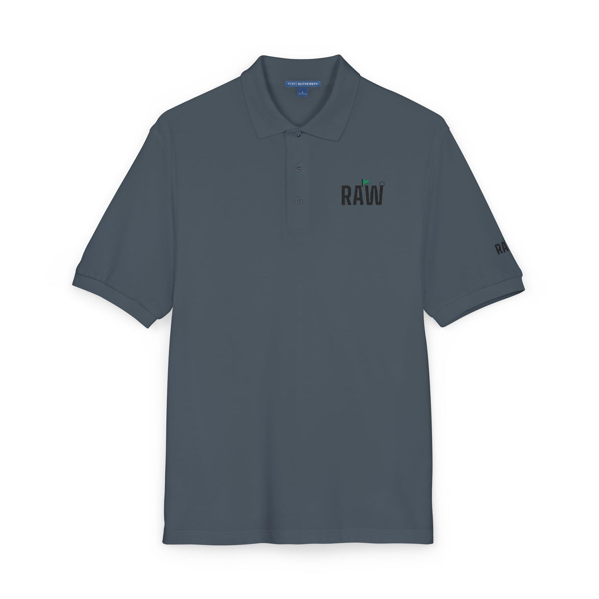 RAW Embroidered Wordmark — Performance Polo