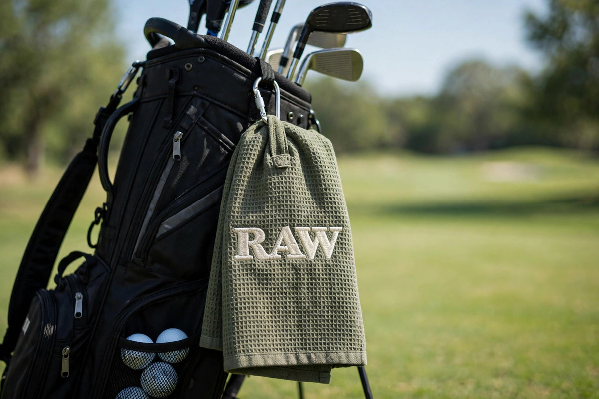 RAW Embroidered Wordmark — Golf Towel
