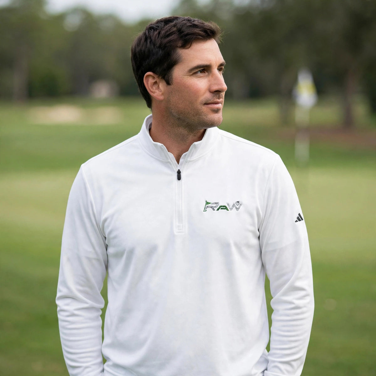 RAW Embroidered Quarter-Zip Pullover