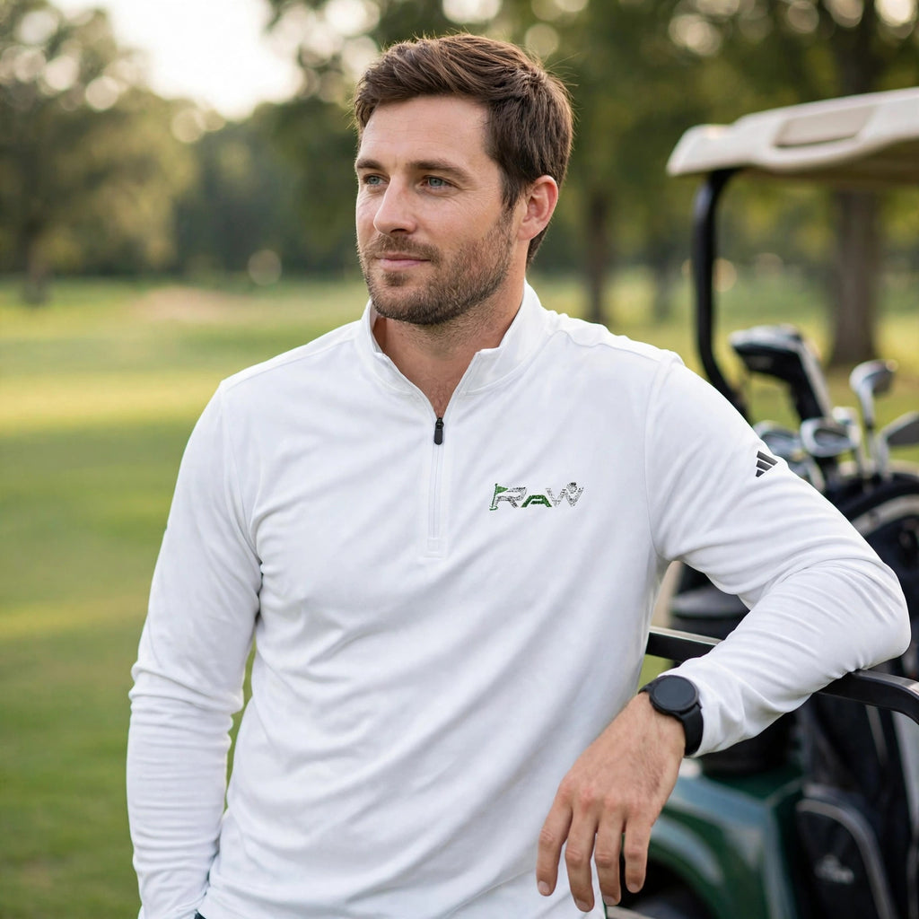 Embroidered Script Logo Quarter-Zip Pullover | Golf Pullover